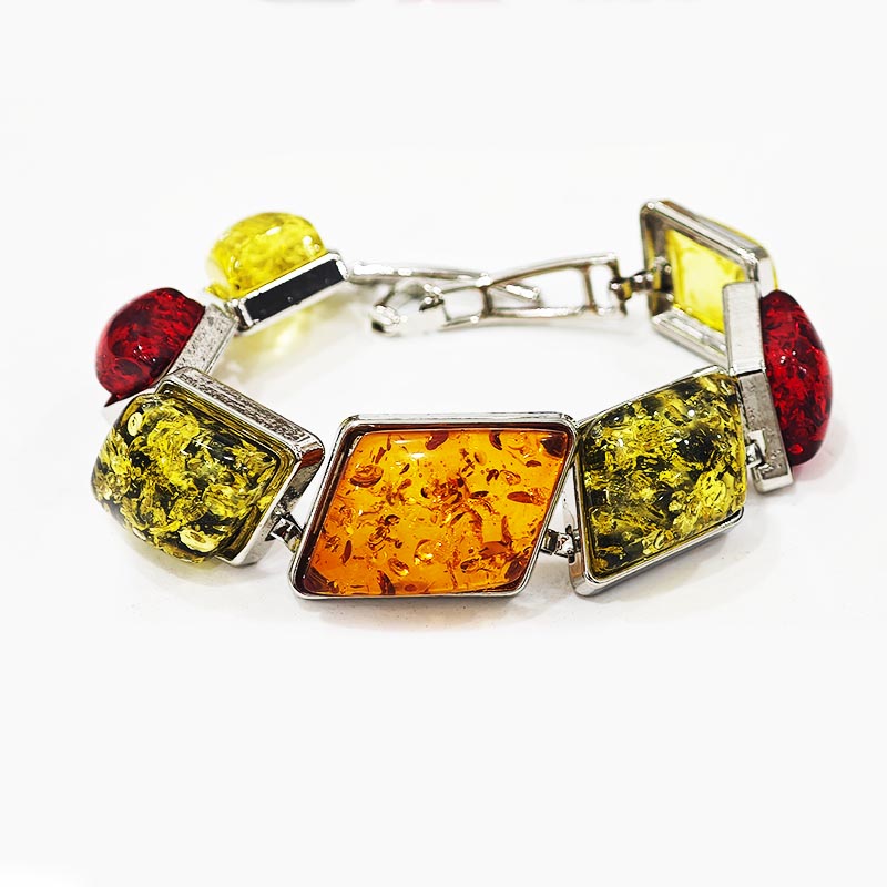 Браслет Янтарь в металле 21см и номер (1)